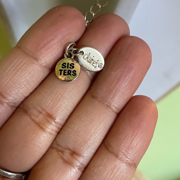 Heart Key Pendant Necklace with SISTERS charm - Picture 6 of 7